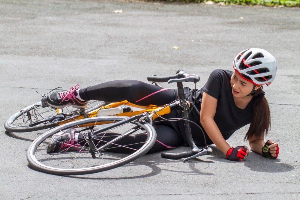an injured cyclist after an accident