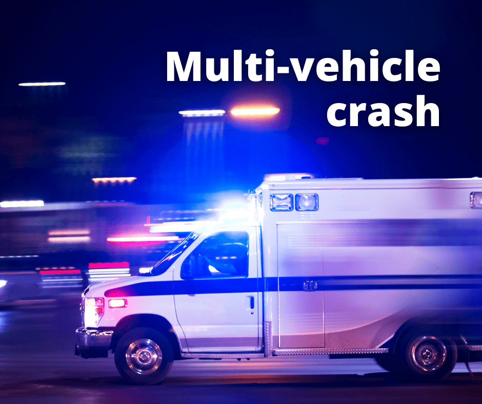 Ambulance multi crash vehicle accident