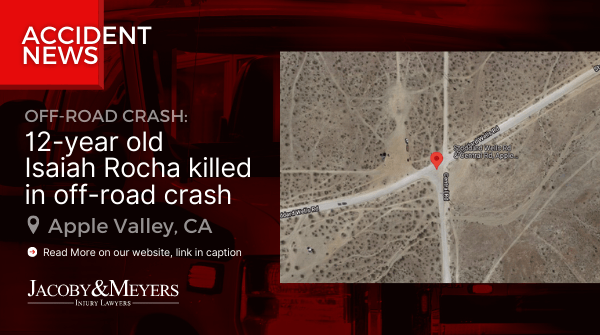 Car Crash location 12-year old Isaiah Rocha in Apple Valley, CA