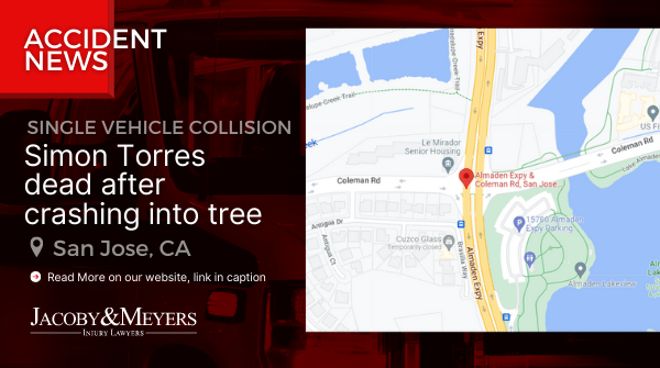 Map Location of Simon Torres accident in San Jose