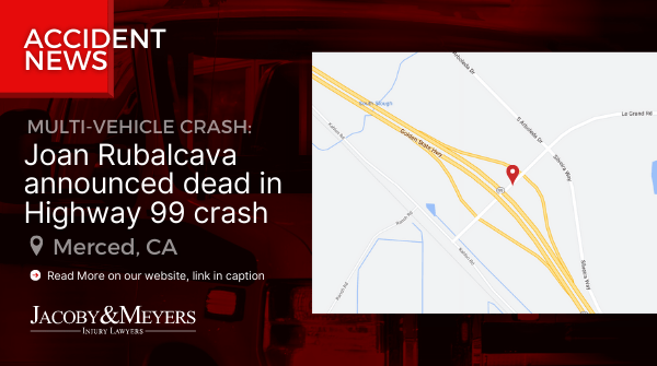 Location of Multi-vehicle car accident in Merced