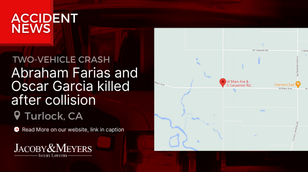 Map of Abraham Farias' car accident in Turlock today