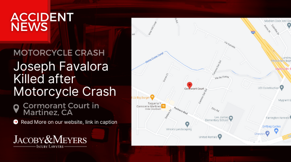 Map of Cormorant Court in Martinez, CA motorcycle accident
