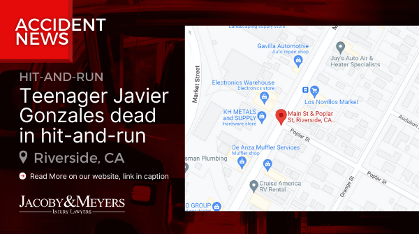 Map of hit and run accident in Riverside Victim is Javier Gonzales