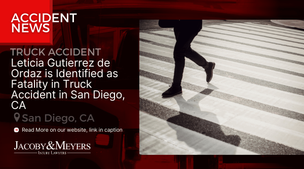 Leticia Gutierrez de Ordaz is Identified as Fatality in Truck Accident in San Diego, CA