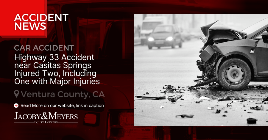 Highway 33 Accident near Casitas Springs Injured Two, Including One with Major Injuries