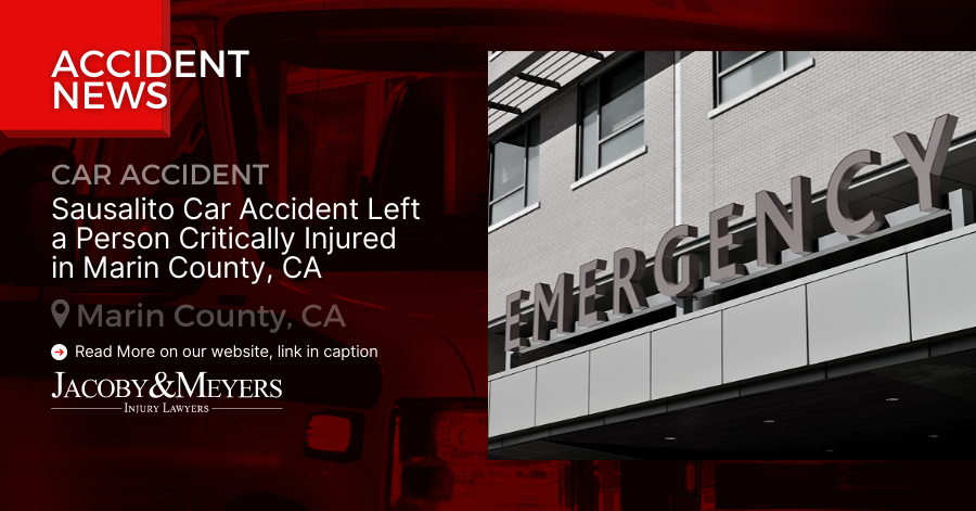 Sausalito Car Accident Left a Person Critically Injured in Marin County, CA