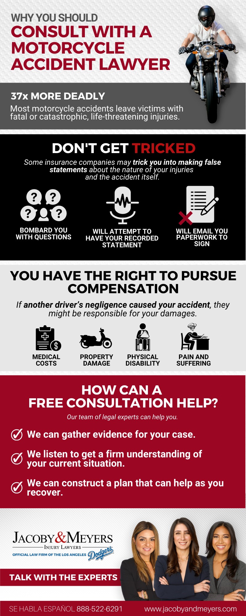 Why You Should Consult with a Motorcycle Accident Lawyer infographic