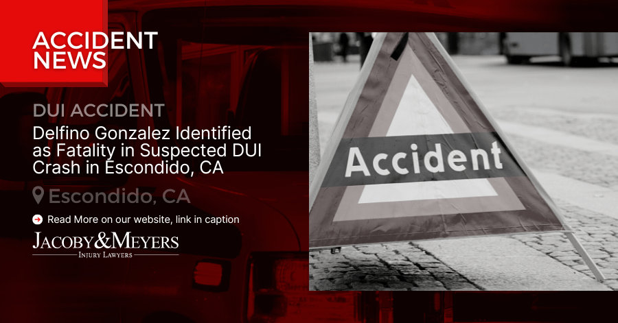 Delfino Gonzalez Identified as Fatality in Suspected DUI Crash in Escondido, CA