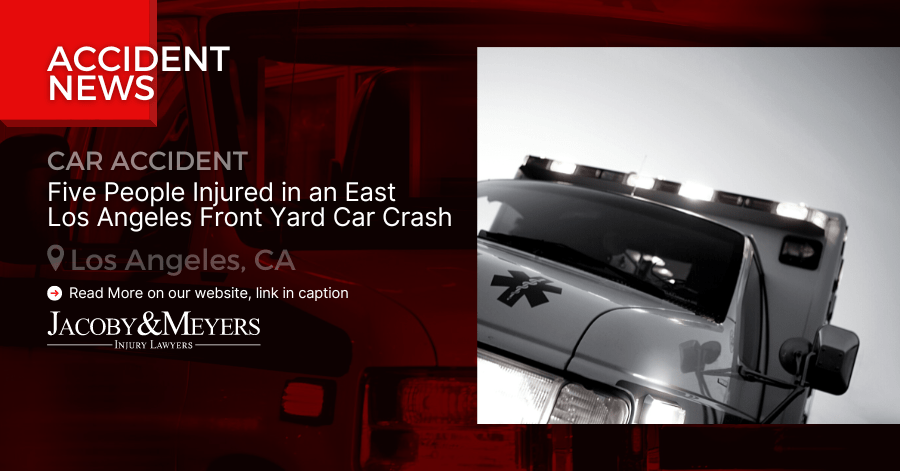 Five People Injured in an East Los Angeles Front Yard Car Crash