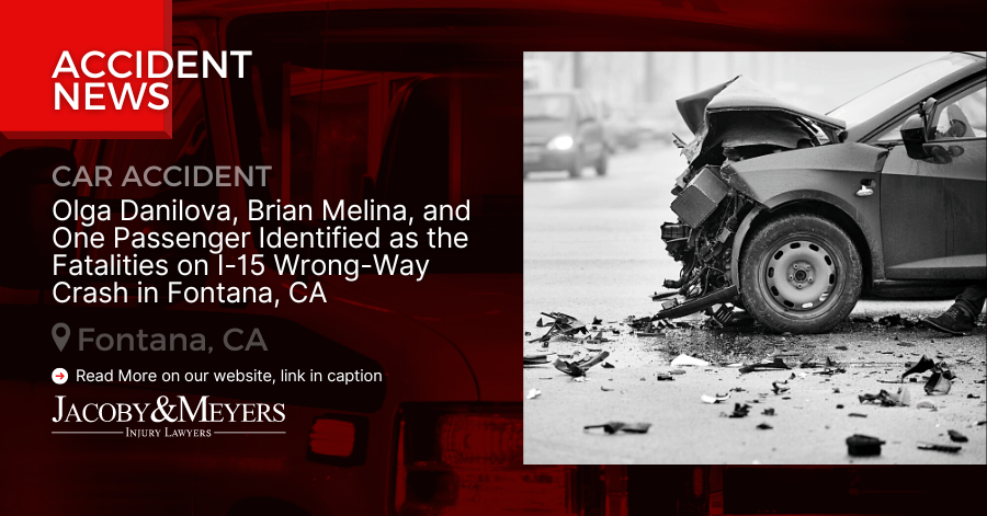 Olga Danilova, Brian Melina, and One Passenger Identified as the Fatalities on I-15 Wrong-Way Crash in Fontana
