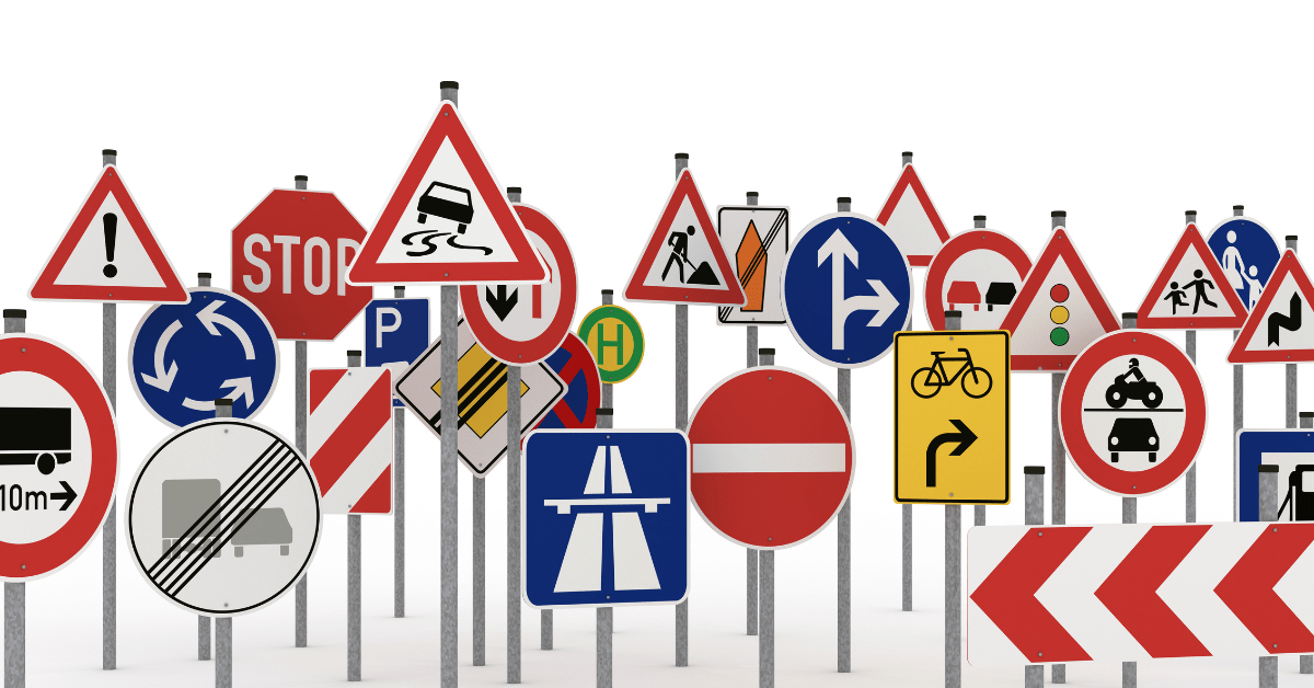 Traffic Safety signs to avoid accidents