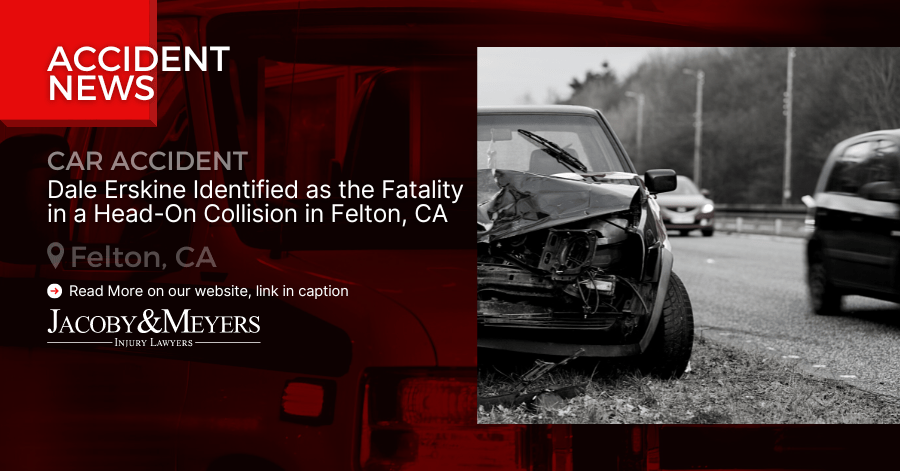 Dale Erskine Identified as the Fatality in a Head-On Collision in Felton, CA