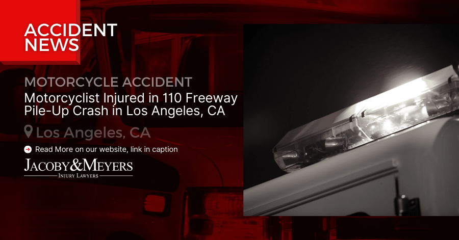 Motorcyclist Injured in 110 Freeway Pile-Up Crash in Los Angeles, CA