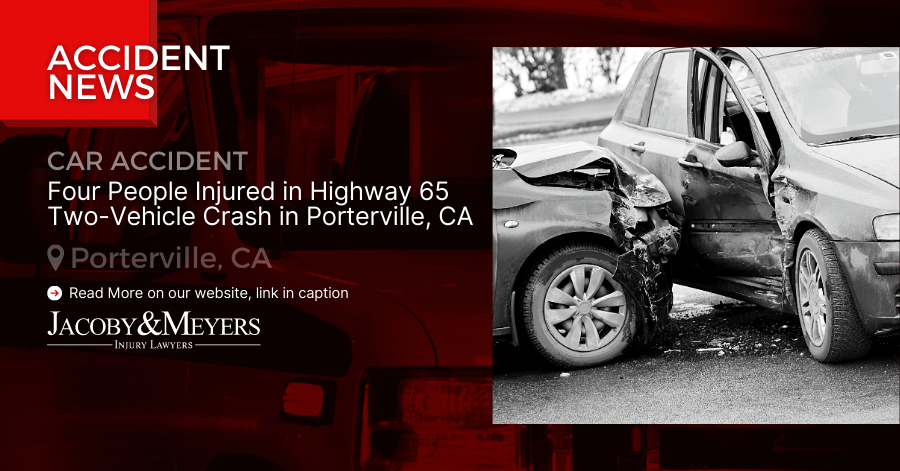 Four People Injured in Highway 65 Two-Vehicle Crash in Porterville, CA