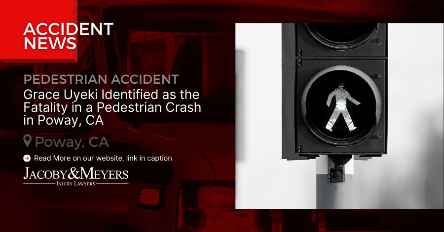 Grace Uyeki Identified as the Fatality in a Pedestrian Crash in Poway, CA