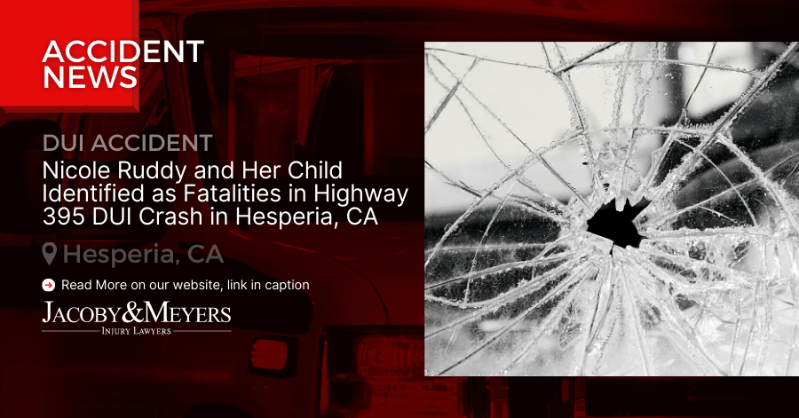 Nicole Ruddy and Her Child Identified as Fatalities in Highway 395 DUI Crash in Hesperia, CA