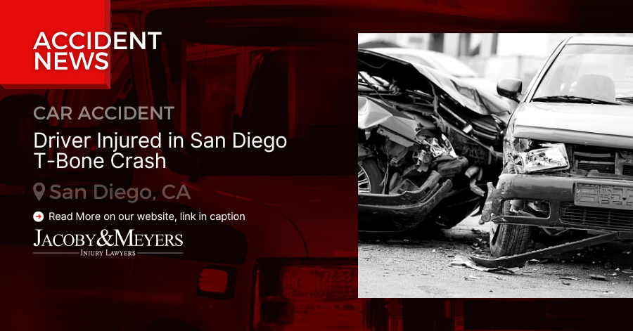 Driver Injured in San Diego T-bone Crash