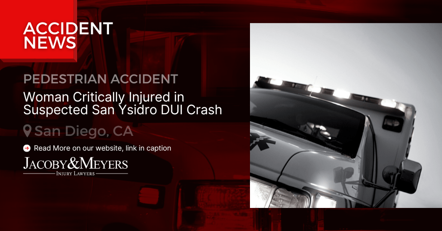 Woman Critically Injured in Suspected San Ysidro DUI Crash