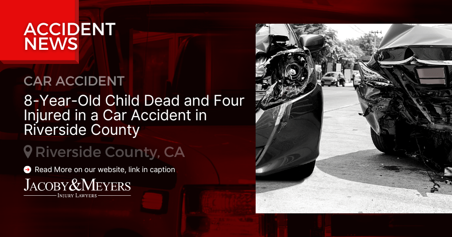 8-Year-Old Child Dead and Four Injured in a Car Accident in Riverside County