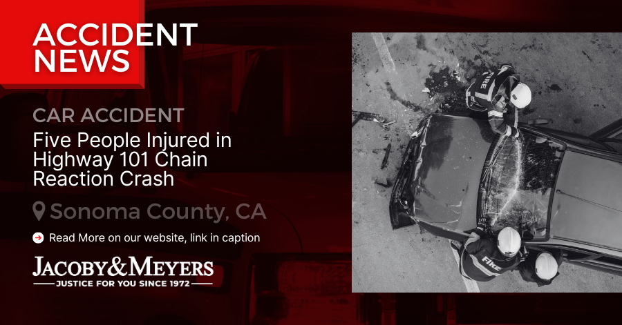 Five People Injured in Highway 101 Chain Reaction Crash