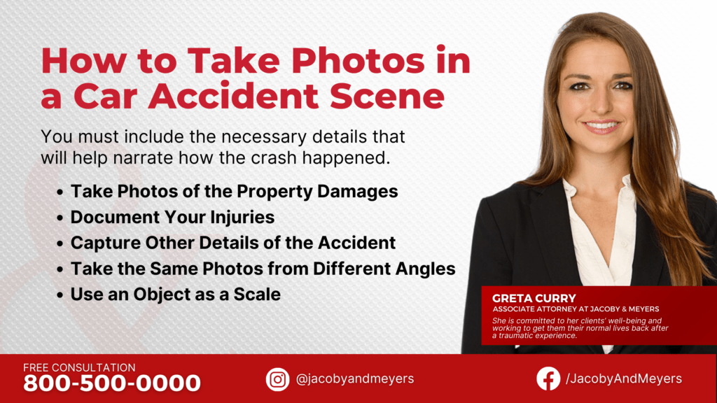 Steps in taking photos in a car accident