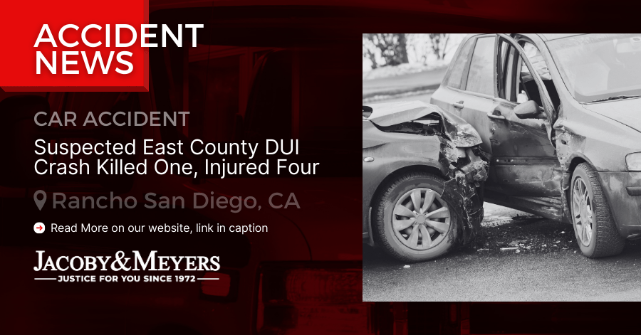 Suspected East County DUI Crash Killed One, Injured Four